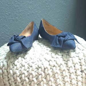 Franco Sarto Denim Bow Flats